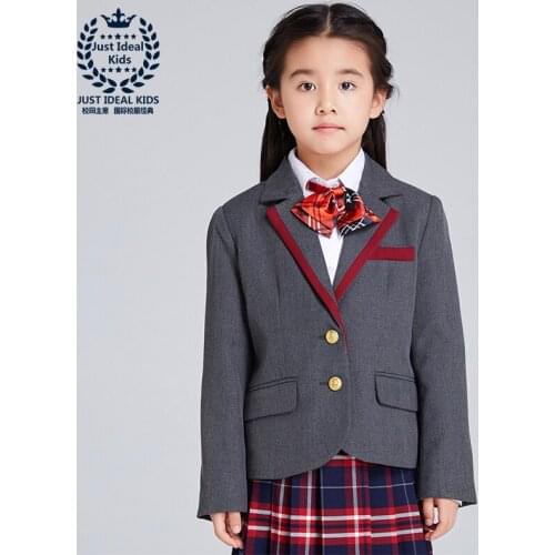 Only One Jacket) Girls Suit Preppy Style Single Breasted Jacket Kids Coat Elegant suit Brand Clothing 1028
