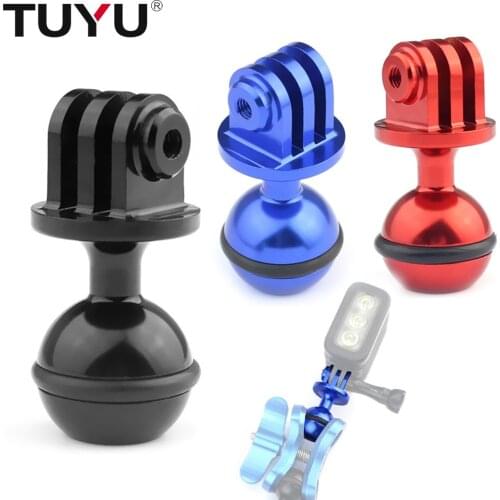 TUYU CNC 360 Degree Rotation Ball Head Mount Tripod 2.5CM for Gopro Hero 9 8 7 6 5 4 SJCam Cameras Accessory
