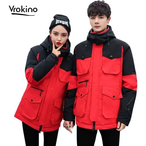 Vickino 2020 winter new Couple wear down jacket Mens casual thick warm hooded down jacket Men and women can wear Large S-5XL
