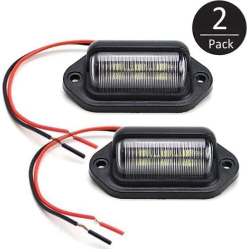 Waterproof IP65 6-LEDs 12V License Plate Light Truck Trailer Step Lamp Auto License Plate Lights Car Accessories