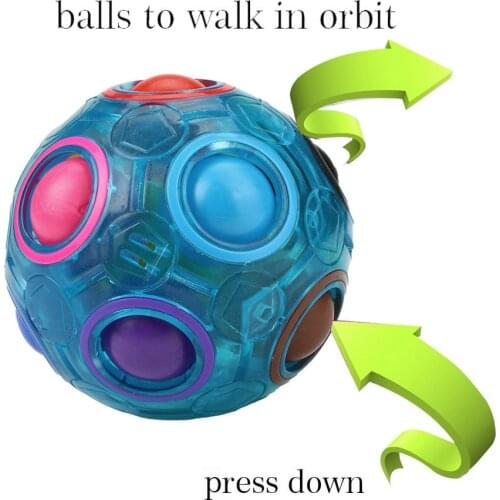 Magic Luminous Rainbow Creative Fidget Ball Maze Toy Autism Toys Funny Hand Game Anti Stress Brain Teaser Educational Toys Gifts
