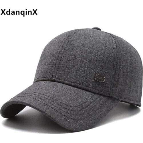 XdanqinX Snapback Cap Mens Cap Cotton Baseball Caps Adjustable Size Black Hat 2021 New Style Male Bone Simple Casual Sports Cap