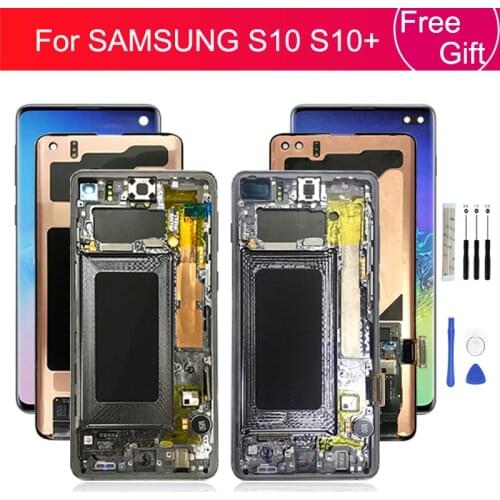 For Samsung Galaxy S10 lcd G973 2019 S10+ G975 LCD Display Touch Screen Digitizer Assembly For SAMSUNG S10 Plus G975 LCD Screen