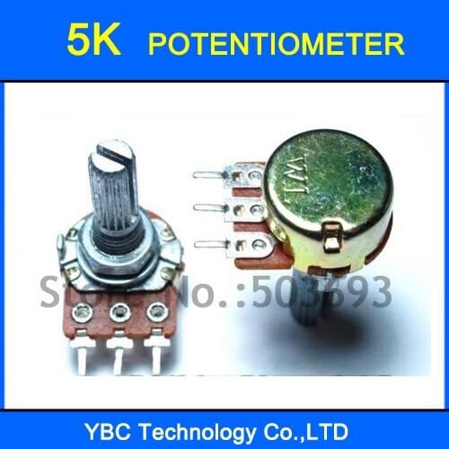 20pcs B5K 20MM 3 Pins Rotary Potentiometer Free Shipping