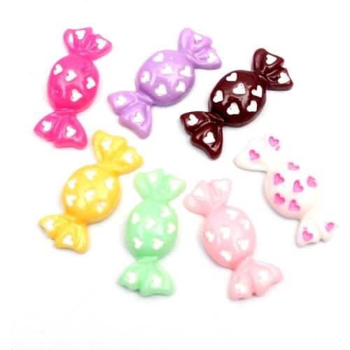 20pcs Mixed Cute Candy Resin Decoration Crafts Flatback Cabochon Embellishments For Scrapbooking Beads Diy Accessories