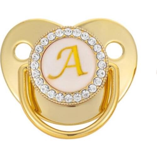 26 letter Luxury Infant Dummy Pink Rhinestone BPA Free Bling Pacifier For Babies Baby Shower Gifts Pacifier Rhinestone Pacifier