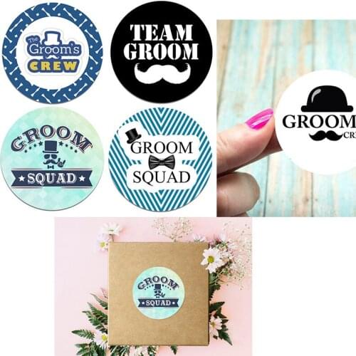 3.5cm/4.5cm Customized Wedding Decoration Best Man Party Team Groom Favors Labels Bridal Shower Party Event Decor Team Groom