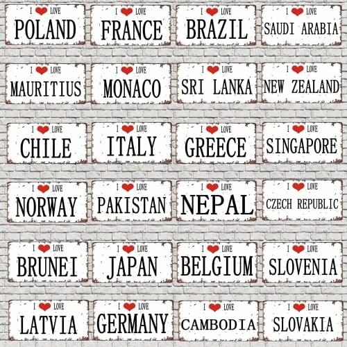 30X15CM National treasure animal License Plate Travel Souvenir Vintage Metal Sign For Wall Art Shop Restaurant Decor