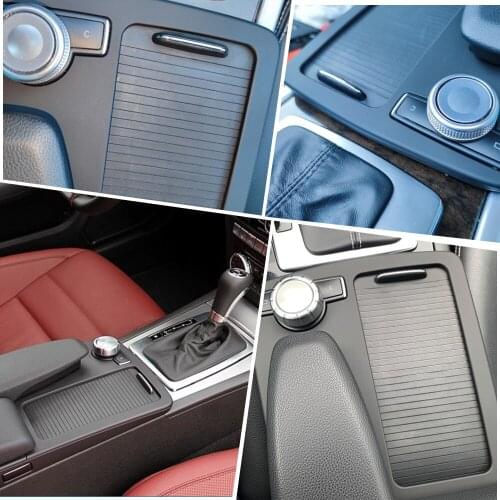 Car Center Console Cup Holder Panel Trim Cover +Roller Blind Cover For Mercedes Benz W204 C C180 C200 C220 E W212 E260 E300