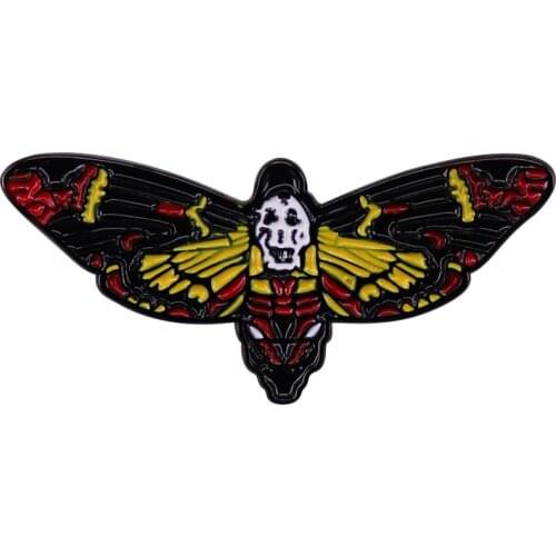 The Silence of the Lambs Hannibal Ghost Moth Enamel Badge Horror Film Brooch