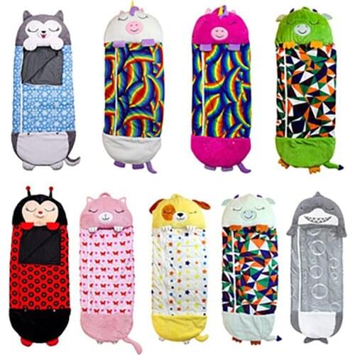 Baby Winter Napper Sleeping Bag Cartoon Animal Kids Camping Travel Lazy One-Piece Nap Sleeping Bag Pillow Blanket