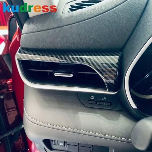 For Toyota Highlander Hybrid 2021 2022 Carbon Fiber Left Center Console Strip Cover Trim Car Styling Interior Accessories LHD