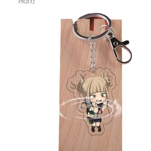Anime My Hero Academia Keychain Todoroki Shouto Cosplay Double Sided Transparent Acrylic Key Chain For Women Men Birthday Gifts