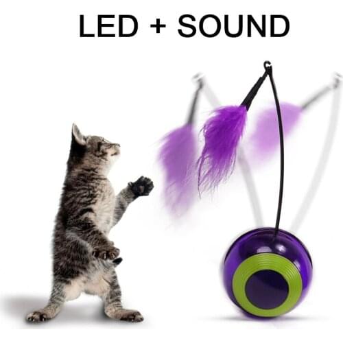 Electronic Motion Cat Toy Interactive Cat Toy Multi Function Automatic Cat Toy Ball Tumbler with Chaser Light Sound for Kitty