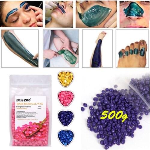 500g Depilatory Pearl Hard Wax / Brazilian Granules Hot Film Hard Wax Pellet Waxing Silky skin Bikini Hair Removal Bean unisex
