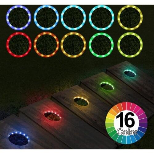 ETOP 16 Color RGB LED Cornhole Lights for Cornhole Game, Bean Bags Toss Game Set of 2