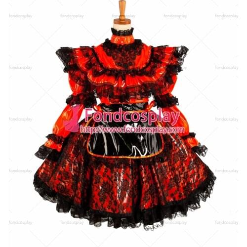 Lockable Sissy Maid Dress Pvc maid Uniform cosplay costume Tailor-made[G1071]