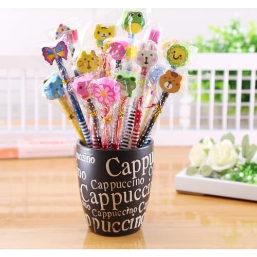 Creative Stationery Children Cartoon Rubber Pencil Primary School Drawing Pencil Kindergarten Hb Pencil Gift Stationery