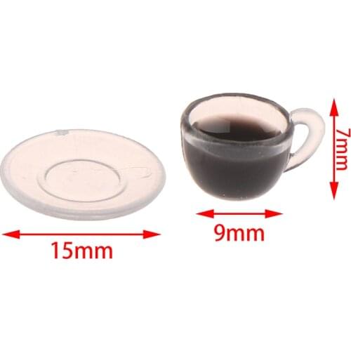 Doll House Mini 2 Pcs Set Coffee Cup And Saucer Dollhouse Miniature Kitchen Toys