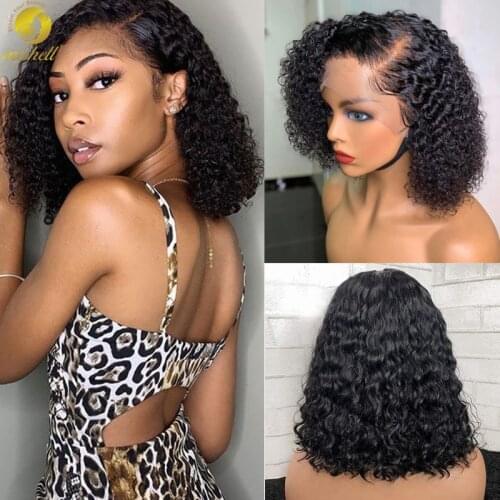 Mishell Deep Wave Front Wig Bob Curly 13x4 Lace Front Human Hair Wigs For Black Women Water Curly Wavy Frontal Lace Wigs