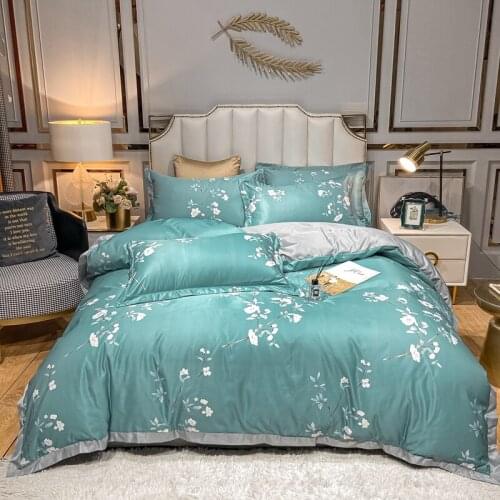 Dreamland Flower Four-piece Set AB Version Design Ice Silk Washing/Supple Silky Spring and Summer Quilt Cover Four-piece Set