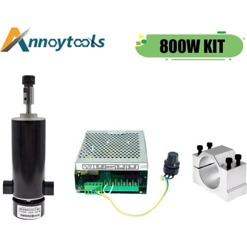 CNC 800W Spindle Kit Air Cool Milling Motor, Spindle Speed Power Converter CNC Machine Replaceable Carbon Brush Spindle Motor
