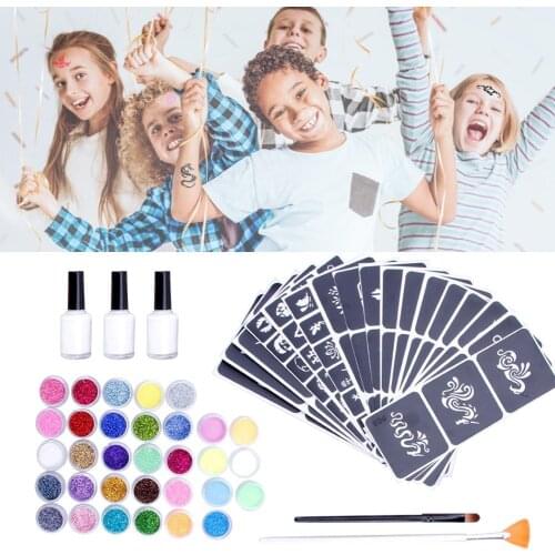 Temporary Glitter Tattoo Set Glitter Tattoo Makeup For Kids Teenagers And Adults Body Art Sexy Temporary Tattoo Accessories