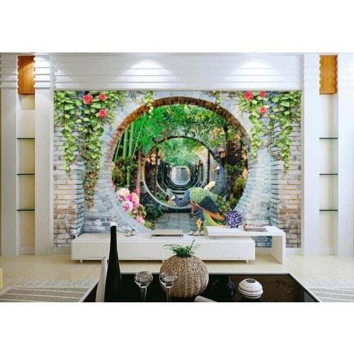 Flower vine arch peacock wall papers home decor Living room bedroom wallpaper rolls for wall 3d photo wallpaper children