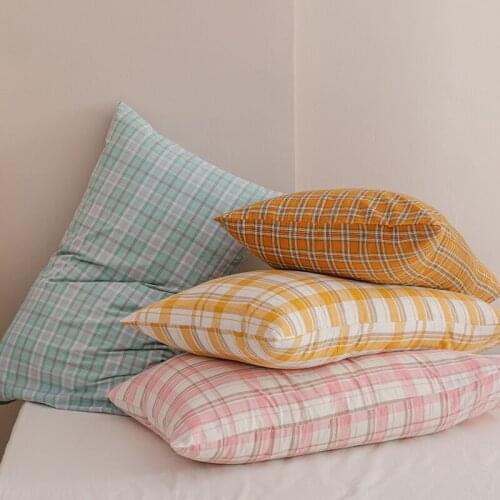 NEW 100% cotton yellow pillowcase for decorative soft Pink Pillow Cases Cover for Bedroom 48x74cm Home Textile Bedding Use 2pcs