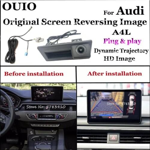 Original Screen Upgrade Reversing Camera PQ MIB MQ|For Audi A4 A4L 2016 2017 2018 2019 Trunk Handle Camera|HD Backup Rear camera