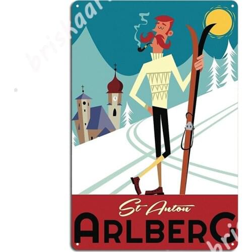 St Anton Arlberg Poster Metal Signs Club Bar Cave Customize Plates Tin sign Posters
