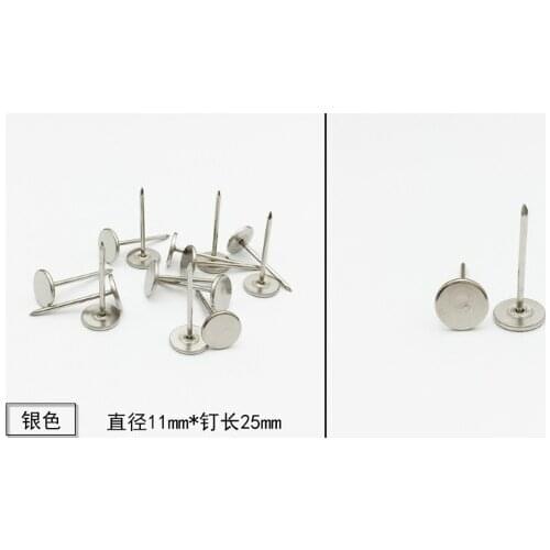 11mm*25mm Flat head pushpin lengthening thickening soft bag foam nail sofa decorative wallpaper fixed nail antique press plane
