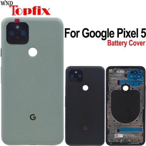 Full New Original For Google Pixel 5 Battery Cover Door Back Housing Rear Case Pixel 5 Back Battery Door With Camera Lens
