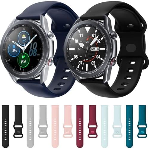 Sport Soft Silicone Double buckle Strap for Samsung Watch 3 41 45mm Strap for Galaxy watch S3 Bracelet Replacement Watchbands