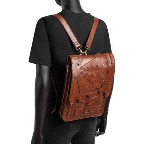 YourSeason Ladies Steampunk Vintage Shoulder Backpack 2021 Multifunctional Fashion Women PU Leather Schoolbag