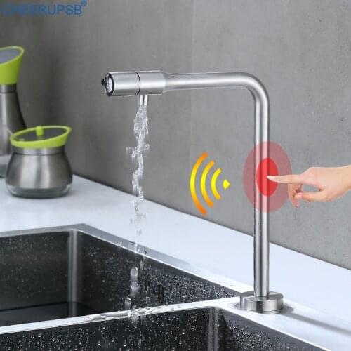 Touch Faucet Kitchen Sink Smart Sensor Tap Hot Cold Water Mixer Grifo Stainless Steel Automatic Kraan 360 Degree Swivel Musluk