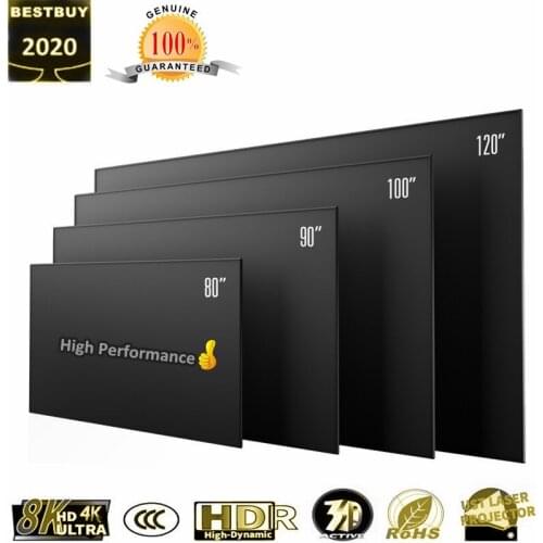 PLUTUSSA Black Crystal ALR UST 100 Inch ~120 Inch Ultra Bezel Projection Screen For 4k Laser Cinema Projector HotSale