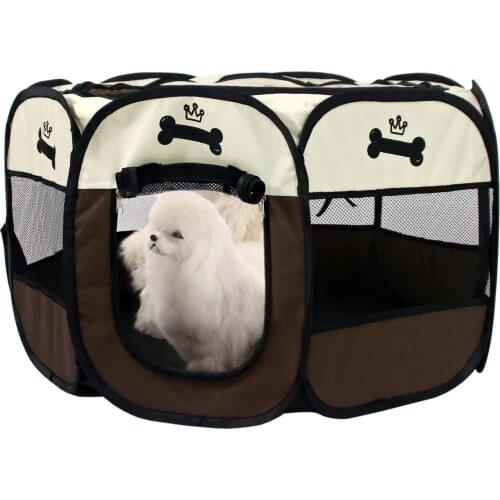 Pet Cage Seasons Small Medium-sized Cat Dogs Breathable Waterproof Oxford Cloth Octagonal Folding Cage Cat Delivery Room Dog Bed