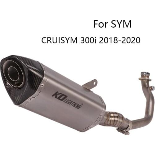 Full Exhaust System for SYM CRUISYM 300i 2018-2020 Motorcycle Exhaust Pipe Titanium Alloy Header Pipe Slip On Muffler Escape