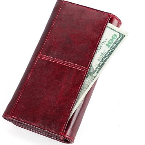 100% Genuine Leather Wallet Ladies Wallet Fashion Long Clutch Business Card Credit Card Wallet Purses Handbags Luxury Designer