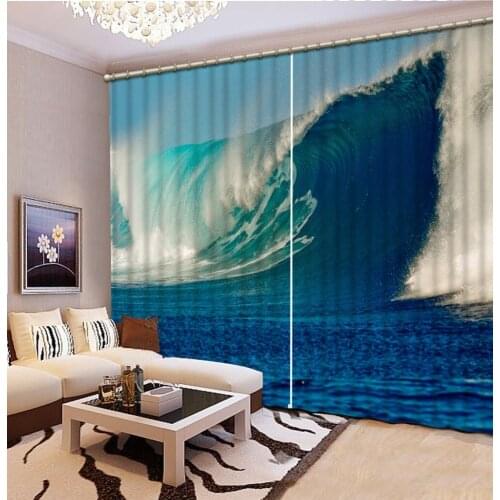 Wave curtain Photo 3D Curtains for Living Room Window wave curtains modern living room curtains