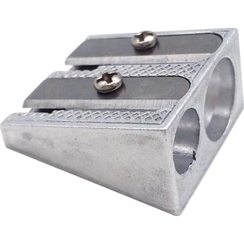 1-2pcs Double Hole Pencil Sharpeners Metal Zinc Alloy Steel Blades Pen Cutter Silver Sharpener School Office Supplies Gift