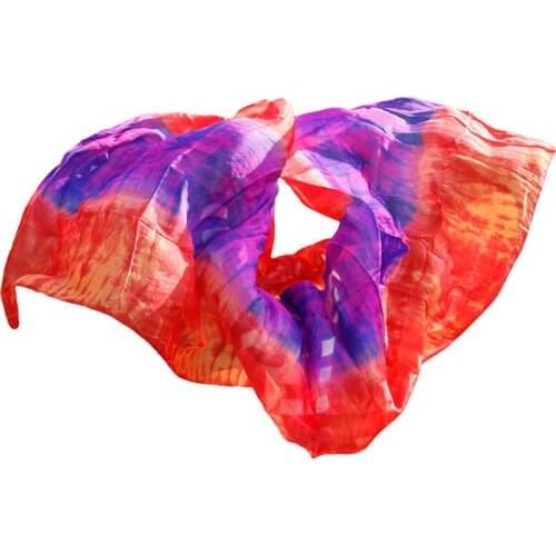 2016 design 100% real silk belly dance veil, cheap dance veils,tari perut kostum veil wholesale Color mixing color E