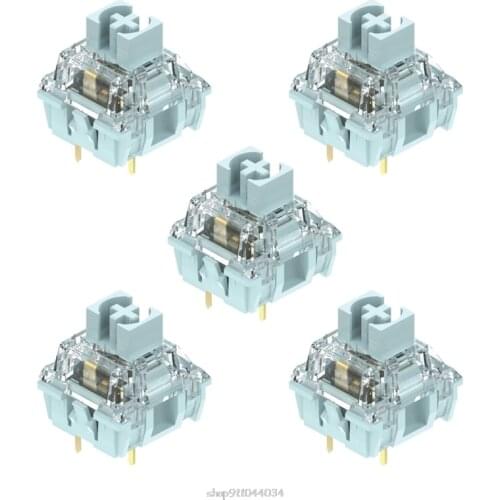 5pcs/pack TTC Bluish White Switch Linear Switches For Customized Mechanical keyboard Switch MX Series 3 Pins Ja13 21 Dropship