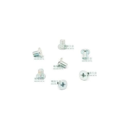 500pcs/lot M2*2.5 Head 6*1mm Thin head (wafer head) philips machine screw white zinc CM2