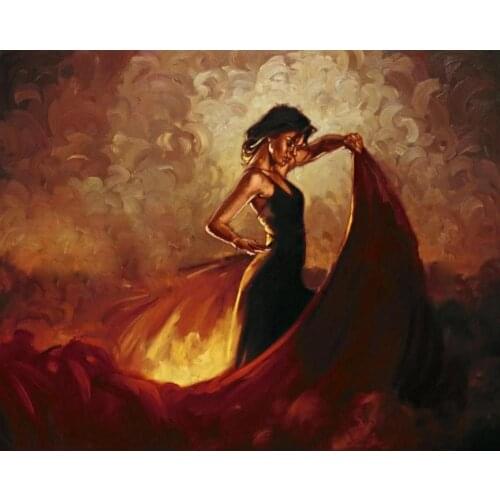 Abstract art flamenco dancer Sevilla hand painted portraits paintings oil on canvas woman for wall decor