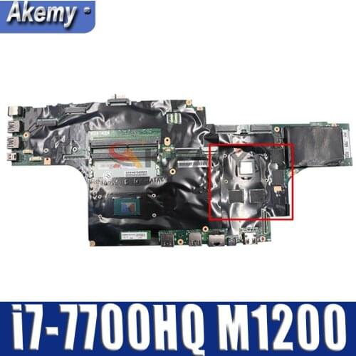 Akemy For Lenovo ThinkPad P51 Laptop Motherboard CPU i7-7700HQ GPU M1200 Tested 100% Work FRU 01AV369 01AV360 01AV359
