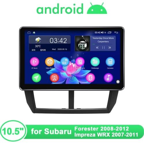 10.5"Head Unit 1 Din Android 10 Car Radio Multimedia Player For Subaru Forester 2008 2012 Steering Wheek Carplay Android Auto