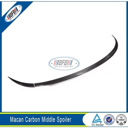 Car Auto Carbon Fiber 3pcs Rear Middle Spoiler Fit For Porsche Macan 2014-2017