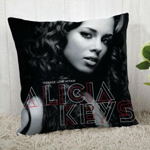 Hot Sale Custom Decorative Pillowcase Alicia Keys Square Zippered Pillow Cover Best Nice Gift 20X20cm 35X35cm 40x40cm